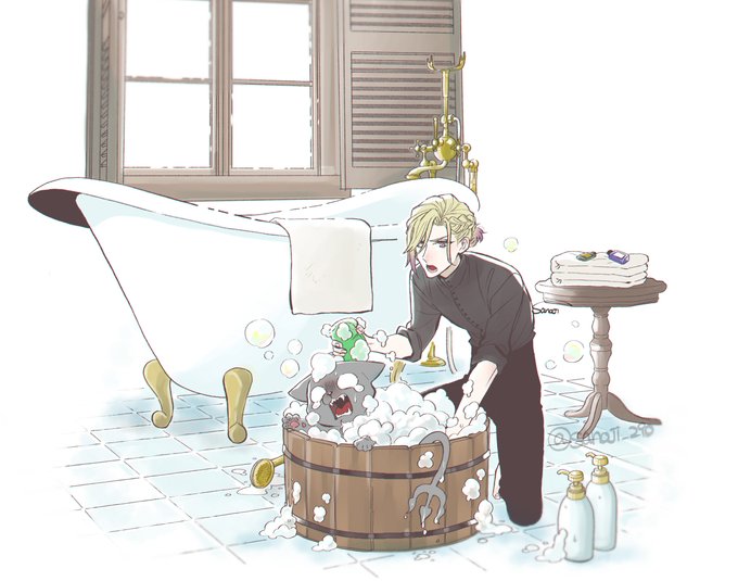 「浴槽 バスタオル」のTwitter画像/イラスト(古い順)