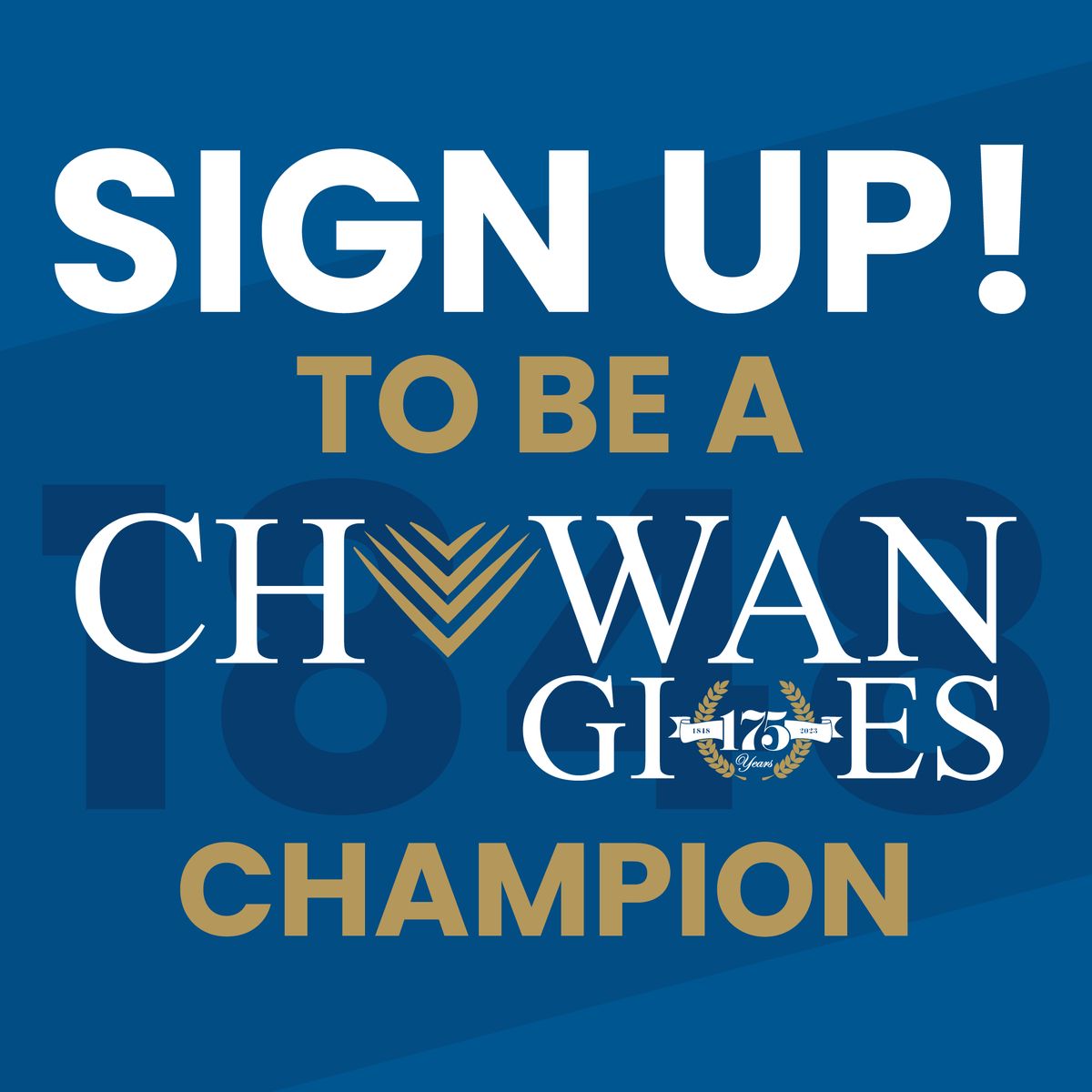 Calling all Chowan Supporters! Sign up to be a Champion for Chowan Gives. Champions play an integral role in the success of Chowan Gives by sharing on social media, word of mouth, or through other ways of communication. SIGN UP TODAY! givingday.chowan.edu/giving-day/677…