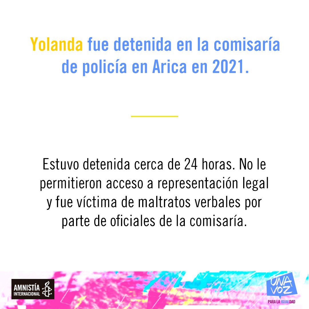 AmnistiaOnline's tweet photo. 🚨 La '#autodenuncia' es sumamente alarmante.
🇨🇱 No solo es un obstáculo a la protección internacional, sino que penaliza y discrimina a las personas refugiadas por su forma de entrada a #Chile, vulnerando la Convención sobre el Estatuto de Refugiados y su Protocolo.
Sigue🧵 https://t.co/Ha8Urj6581