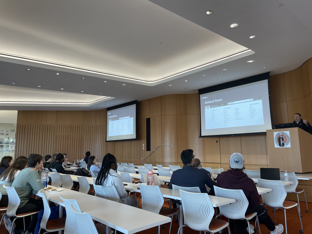 CCI_Contractors's tweet photo. Photos of Elliot Christiansen presenting to @ksu_cmgt students discussing how our company partners with @procoretech to streamline project management and become more efficient. Elliot provided students with valuable insights into construction technology. https://t.co/LW1cqZVZ8I https://t.co/Gcsly4TbBX