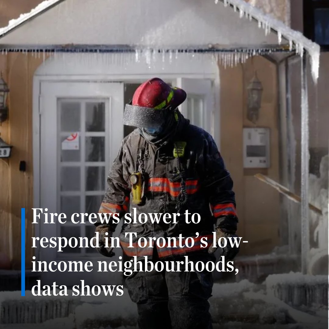 #StarExclusive: Toronto Fire Services takes longer to respond to emergency calls in disadvantaged areas of the city compared to other neighbourhoods, according to new data from the department.
trib.al/y6jiLdn