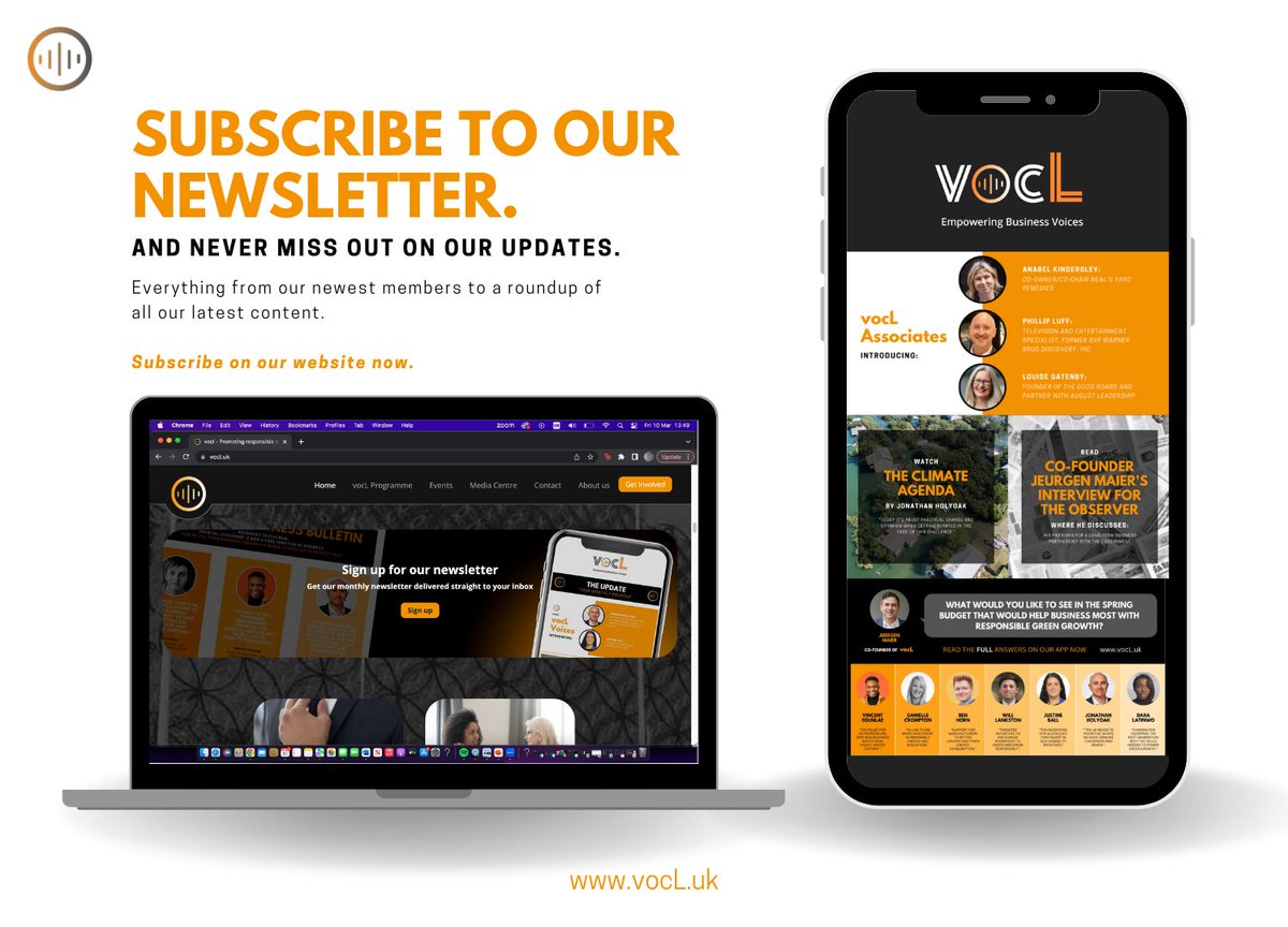 Never miss a vocL update again - subscribe to our newsletter now to stay in the loop.

vocL.uk
#vocL #BeMorevocL #ResponsibleBusiness