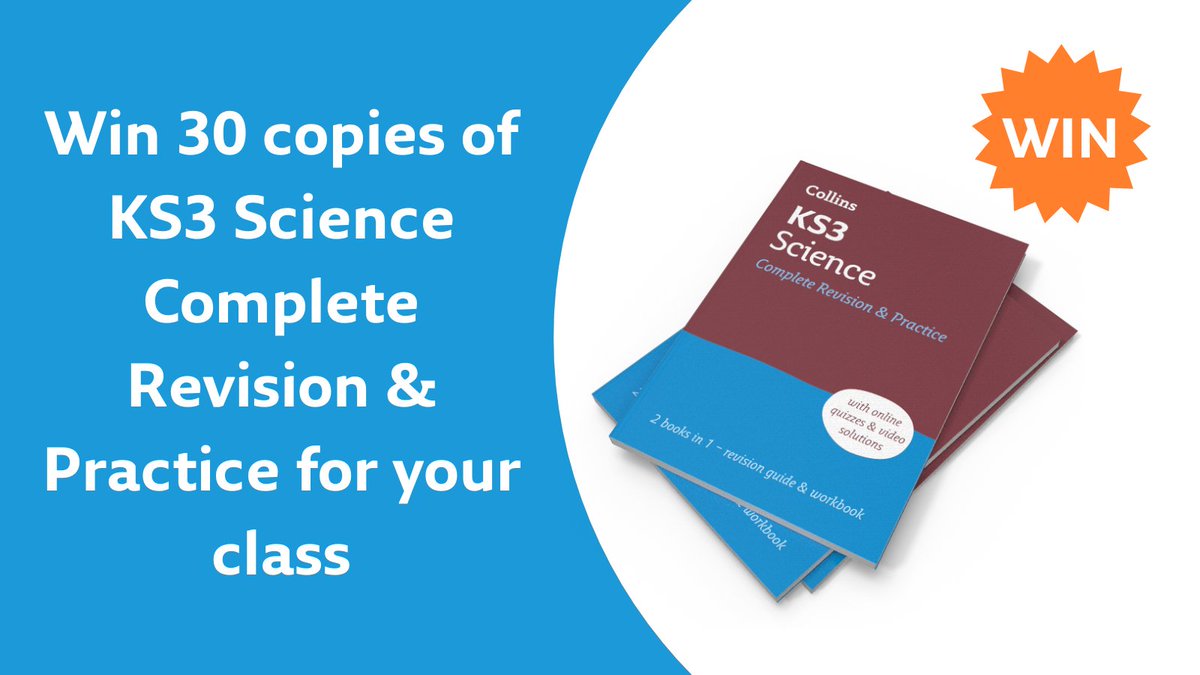 We are giving away 30 copies of KS3 Science Complete Revision &amp; Practice to celebrate British Science Week.
 
Simply RT and follow us to be in with a chance to win these for your class.

Ends 17.3.2023. T&amp;Cs apply: ow.ly/n4XM50Nf9O8

#edutwitter #BSW23 #KS3Science