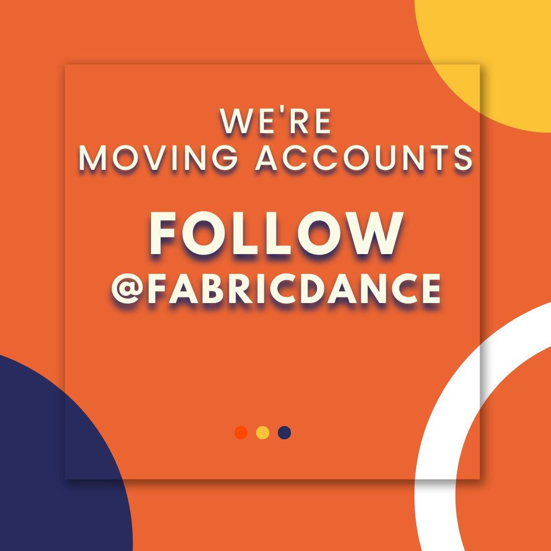 Have you followed @fabricdance yet?📣 To keep up to date with us and all the activity we have going on make sure you follow our NEW Twitter @fabricdance 👀