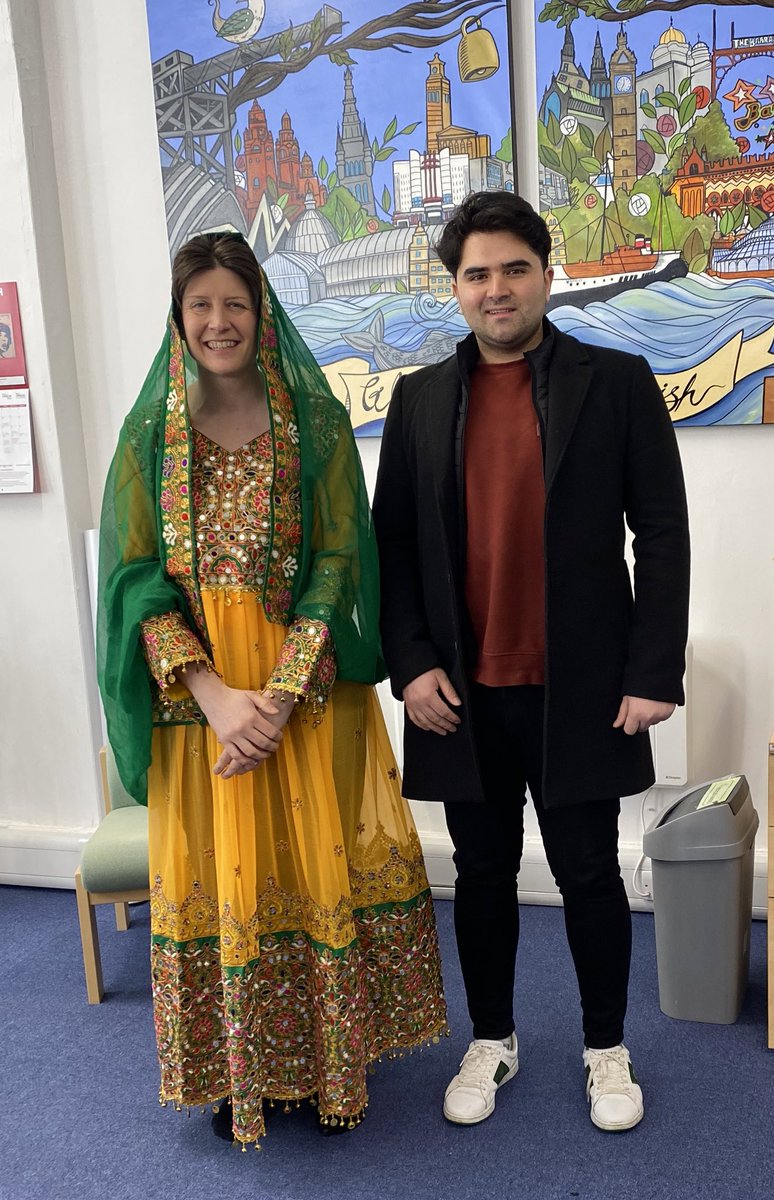 alisonthewliss's tweet photo. Thrilled to be gifted this beautiful traditional Afghan dress by Fairooz Khan of @ShareMyVoice1 - so glad to hear that Afghan women in Scotland are able to set up their own businesses to create these wonderful outfits. https://t.co/zQ08Tx8aHw