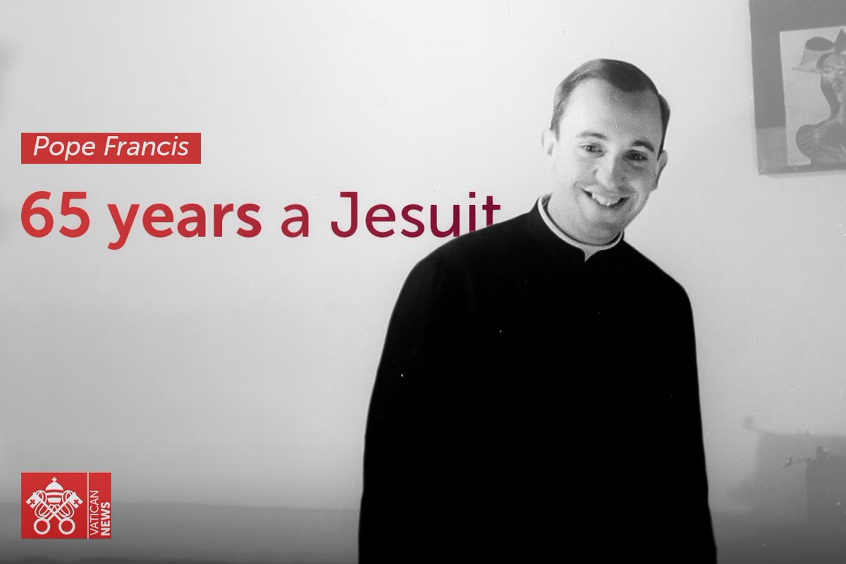 VaticanNews's tweet photo. Today marks the 65th anniversary of Jorge Mario Bergoglio joining the Society of Jesus, or the Jesuits. He entered on 11 March 1958, when he was just 21 years old. 

Almost exactly 55 years later, on 13 March 2013, he was elected Pope. 

#TenYearsPopeFrancis https://t.co/Yd4Vz8nWnW