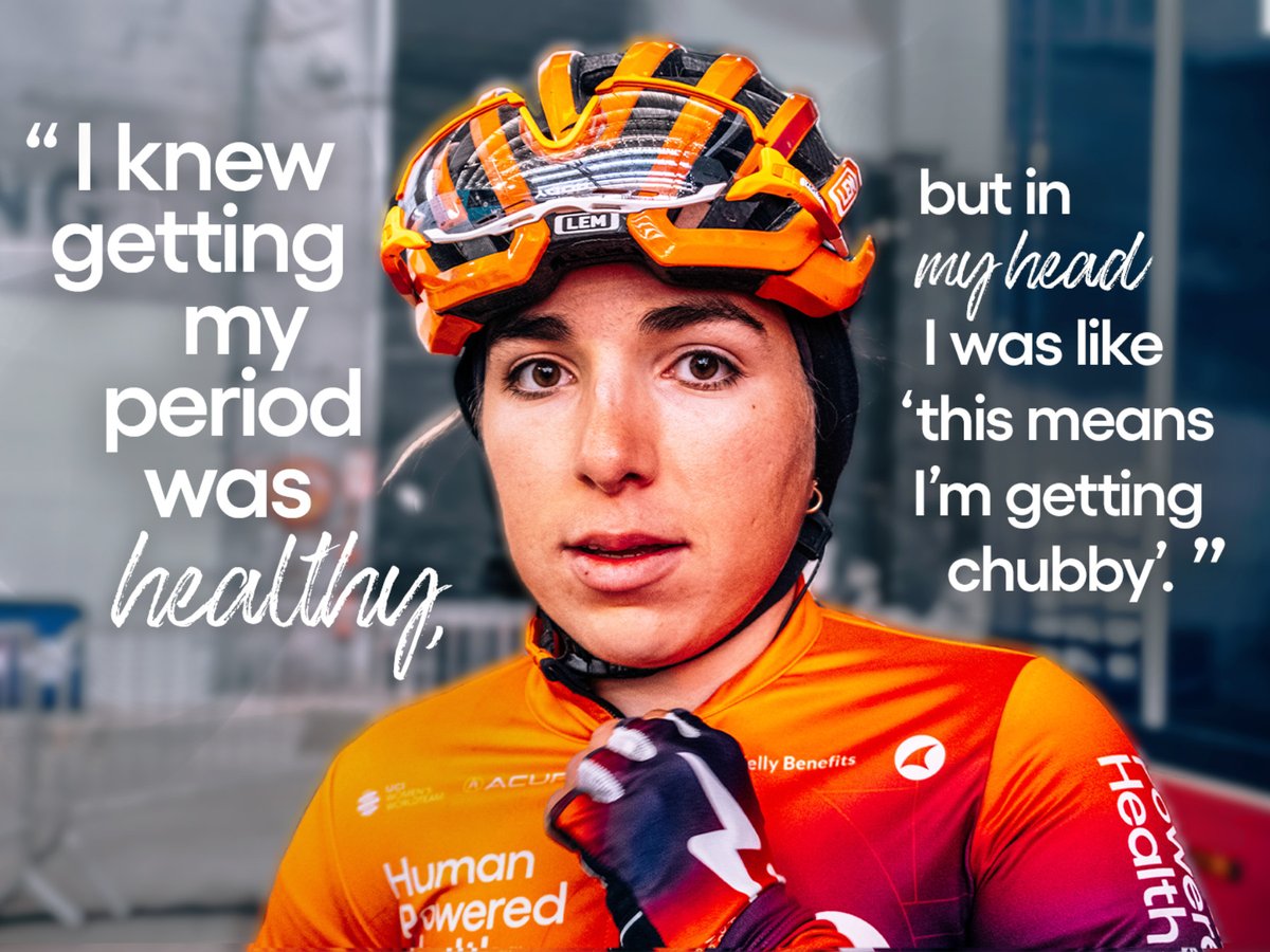 As a talented young racer, <a href="/KaiaSchmid/">Kaia Schmid</a> thought cutting weight by dieting and training hard was the key to success. 

She became obsessed with a protein-heavy, low-carb diet. This made her fatigued. She got slower on the bike. She bonked more. Eventually, she lost her period 🧵