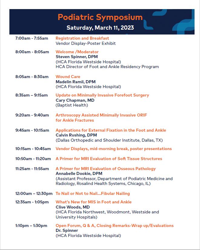 SUTUREGARD's tweet photo. At AAOS? Too bad! You will miss us at HCA Florida for their 2023 Podiatric Symposium. Lots of great speakers including @calvinjrushing! #hemigard #podiatry https://t.co/wYvnt1fea0