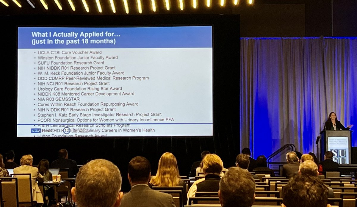 Such an inspiring message from @DrLAckerman McGuire-Zimskind award lecture - a surgeon-scientist’s success is made up of a long list of attempts/failures. A look at all the grants/awards applied for in last 18 months! #SUFU23