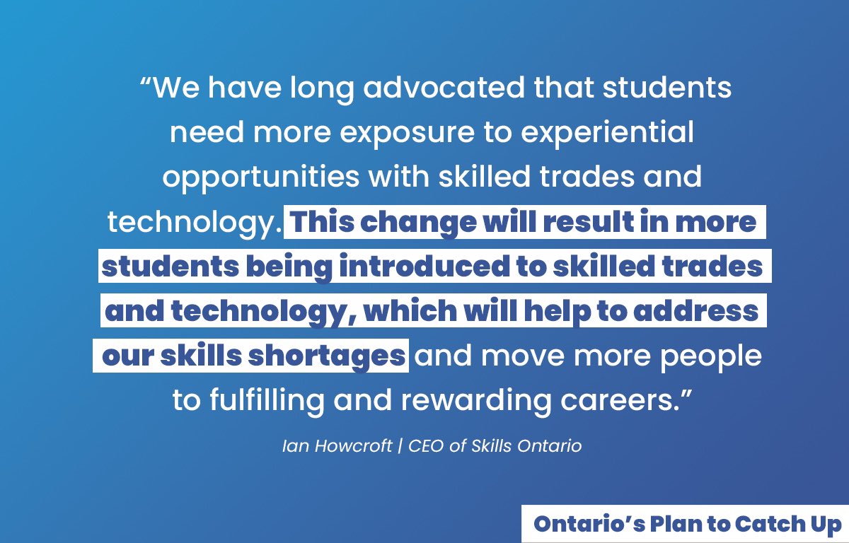 Sflecce's tweet photo. Giving students pathways to good-paying jobs in the #skilledtrades and technology.
Appreciate the partnership with @skillsontario! https://t.co/EoCdIX7FgO
