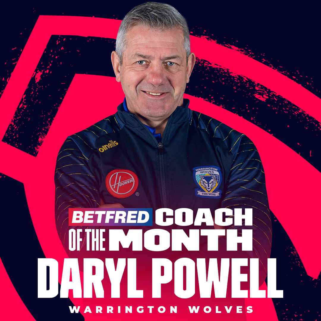 SuperLeague's tweet photo. Perfect start 💯

@WarringtonRLFC's Daryl Powell is February's @Betfred Coach of the Month 💪

#SuperLeague https://t.co/pywItDeY1D