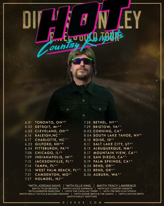 We don’t care what the tour poster says. We’ll be at every show whether you like it or not, Dirk. Tickets are on sale today if you want to see the hottest band in town 🫡 hotcountryknights.com