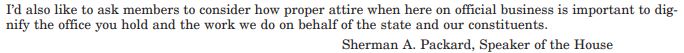 Some evergreen advice from the Speaker: