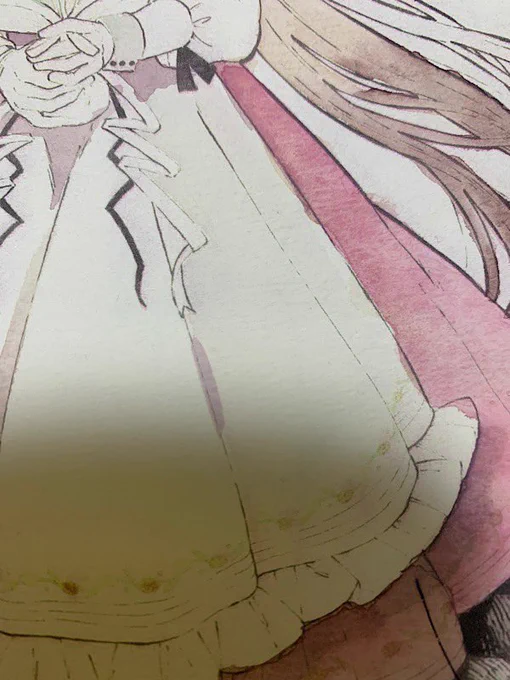 うさぎさん水張り中。2枚目は試し塗り。 