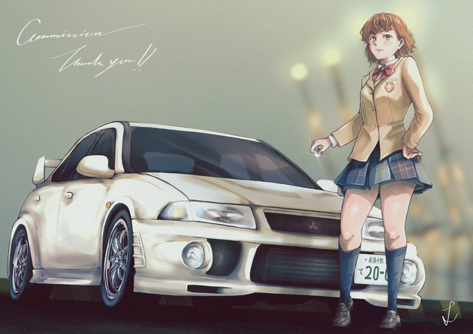 【Commission】依頼者様の愛車と、とある魔術の禁書目録より #御阪美琴 を描かせていただきました！ご依頼有難うご