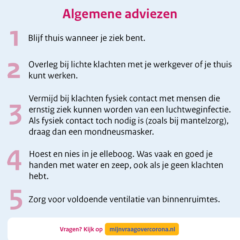 MinVWS's tweet photo. De gevolgen van het coronavirus op ons dagelijks leven worden minder ingrijpend. Daarom vervallen de corona-specifieke adviezen per 10 maart 2023. Tegelijk willen we mensen met een kwetsbare gezondheid blijven beschermen. De algemene adviezen bij luchtwegvirussen, helpen daarbij.