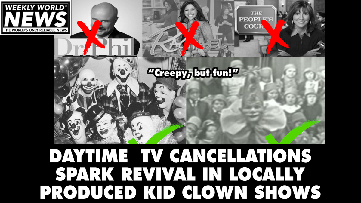 'The content the people want, the people the clowns need.'
#clowns #daytimetv #tv #cancellations #clownshows #tvcancellations #localtv #publicaccesstv