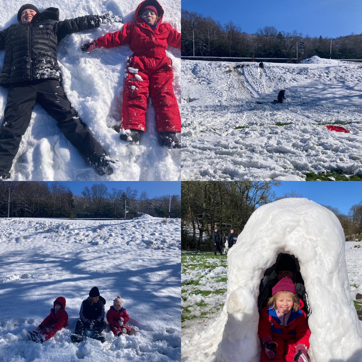 Katcliff23's tweet photo. @CalderPrimary Emily and Mary having fun in the snow and sunshine ❄️☀️ https://t.co/5GYJJMXOdd