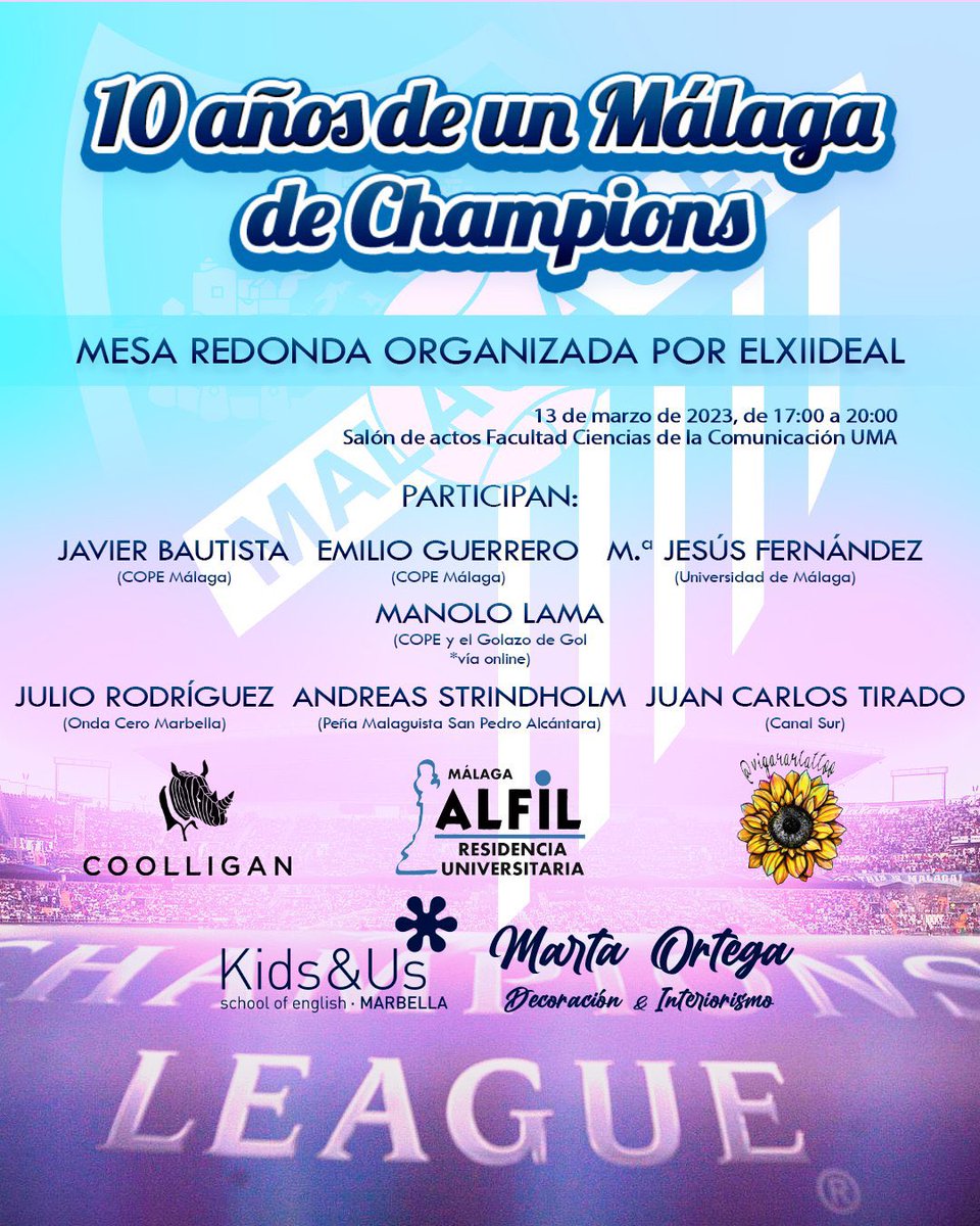DeportesCopeMLG's tweet photo. El lunes se cumplen 10 años del mítico Málaga-Oporto en La Rosaleda y los amigos de @elxi_ideal con motivo del décimo aniversario de la disputa del @MalagaCF en la Champions han organizado una mesa redonda. Lo comentamos con @guillebermejo19 el organizador del acto #97.1FM https://t.co/9e7Y71xo6u