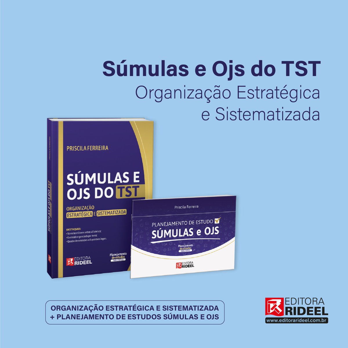 📚 Súmulas e Ojs do TST – Organização Estratégica e Sistematizada!✨
DESTAQUES:
• Súmulas e OJs em ordem alfabética;
• Conteúdo organizado por tema;
• Quadro de remissões a dispositivos legais.
👉Acesse e confira: editorarideel.com.br
