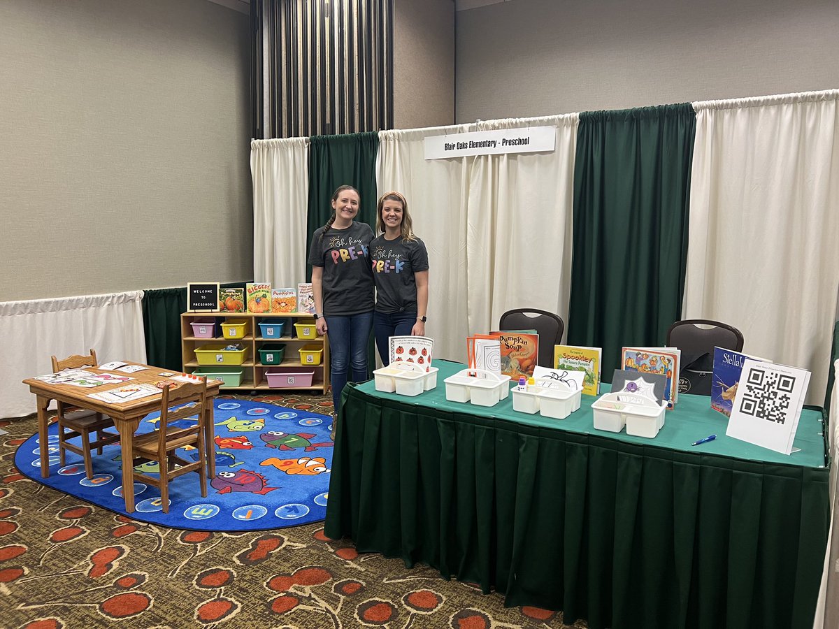PreK teachers have their showcase ready to go at the Conference of the Young Years.