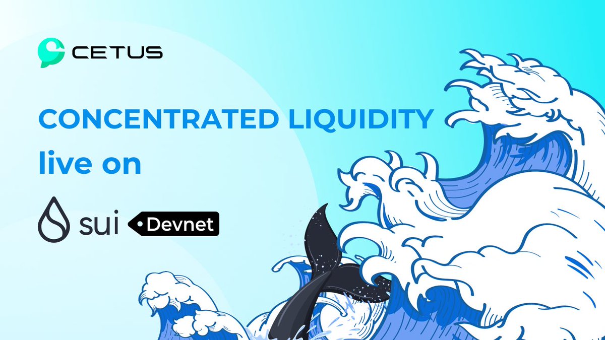 Big news 🐳 Our "Concentrated Liquidity" pool is LIVE on the #Sui devnet! Designed for Sui's object-oriented structure, our #CLMM offers better capital efficiency, deeper markets &amp; more programmability. Join our public test &amp; help us make it stronger for future mainnet release!