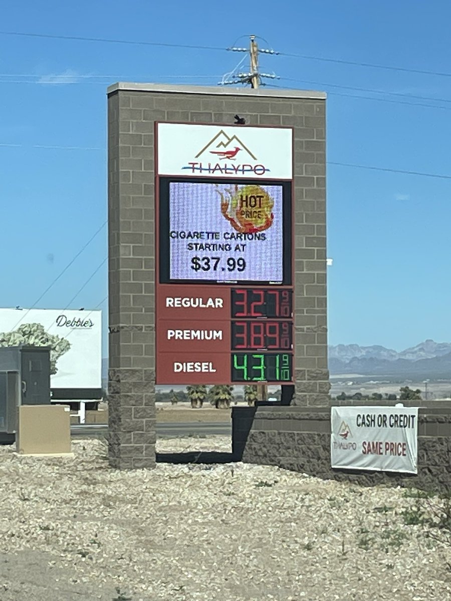Needles, Ca. Gas prices vs 1/2 price 3 miles across the river to Arizona