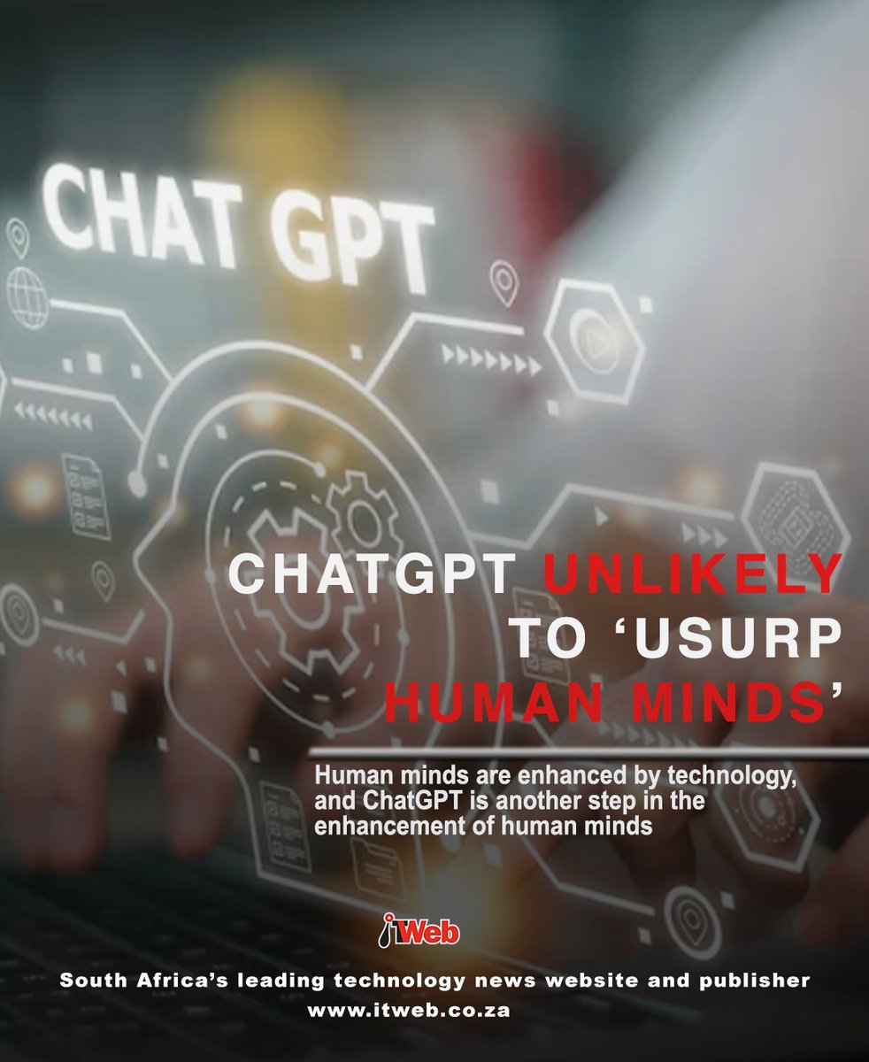 ITWeb's tweet photo. Human minds are enhanced by technology, and #ChatGPT is another step in the enhancement of human minds.
https://t.co/eEaqg9opRJ
#SoftwareDevelopmentandTesting https://t.co/ZDDd6vmKHc