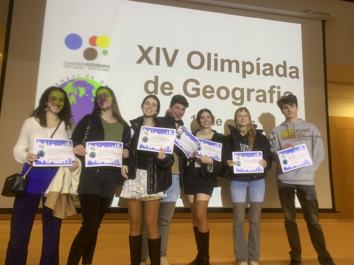 En Víctor Martín ha quedat classificat en primer lloc a l’Olimpíada de Geografia (UB - Fase local) i l’escola també en primer lloc en la categoria centres. 
Enhorabona Víctor, Laia, Mar, Enric, Ona, Marta i Lucía!!! 
@futursub @GH_UB gràcies per l’organització.