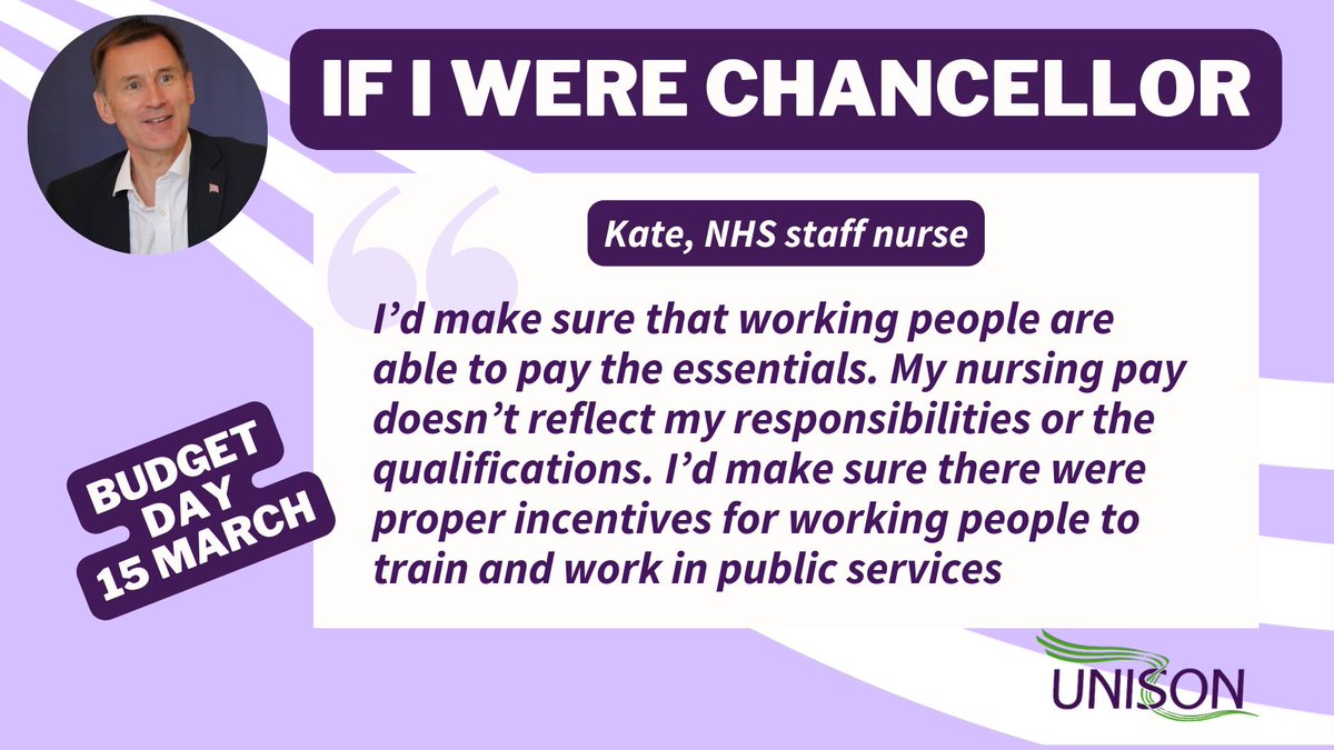 ‘If I were chancellor…’ 

Public service workers told us what they would do in the #Budget on 15 March

What would you do?

#IfIWereChancellor #SpringBudget