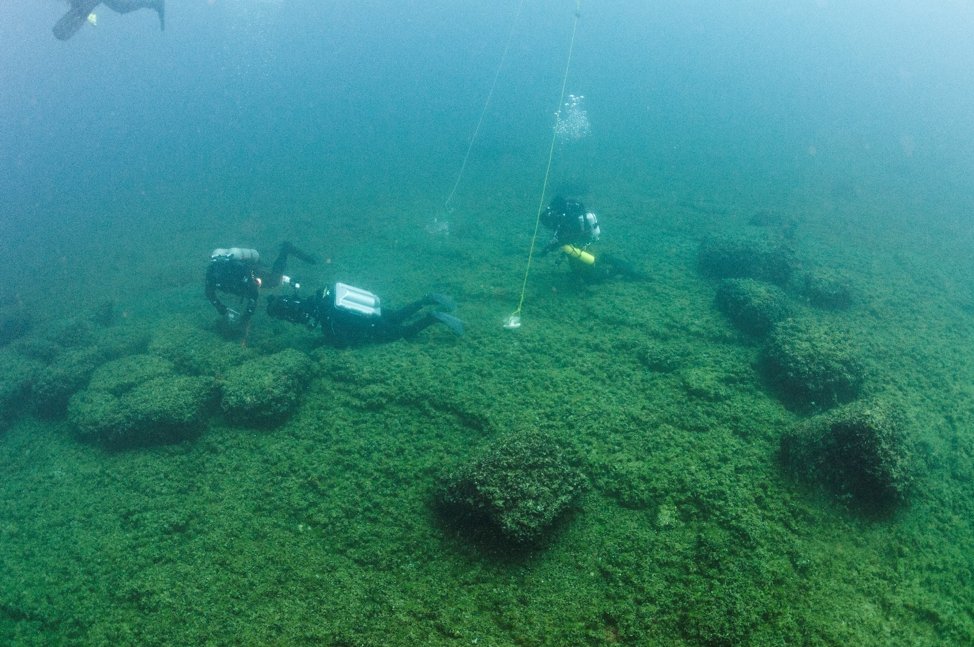 The FREE Sanctuary Lecture Series continues on Thursday, March 16, 7pm with Dr. John O'Shea and Continuing Archaeological Research on the Alpena-Amberley Ridge. See you then!

IMAGE: Divers documenting an area of the Alpena-Amberley Ridge in Lake Huron. Photo courtesy John O’Shea