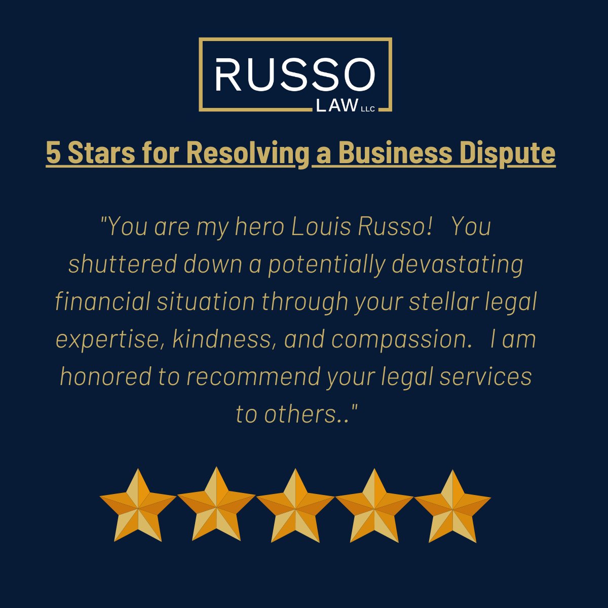 LlcRusso's tweet photo. #5starreview #businessattorney #businesslawyer #corporatelawyer #businessdispute #lawyer #smallbusinesslawyer https://t.co/ZykSAybc2I
