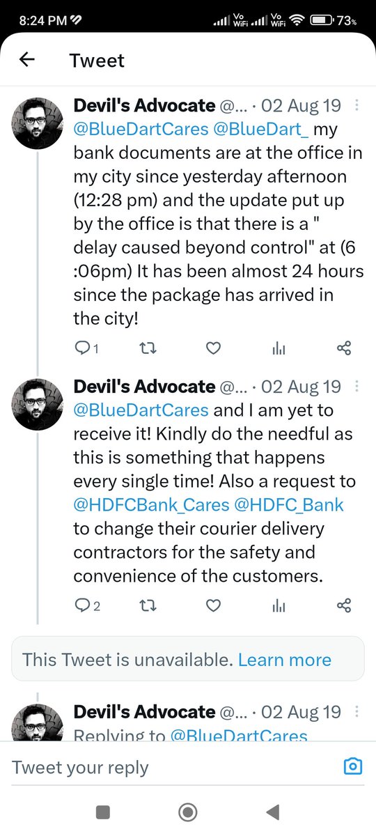 dharmeshjoshi88's tweet photo. This is from 2019 even then they did this even now they are doing this. @BlueDartCares @BlueDart_ @ICICIBank_Care @ICICIBank please change delivery partners! #BlueDartDoesNotCare https://t.co/UT0GhdCvzp