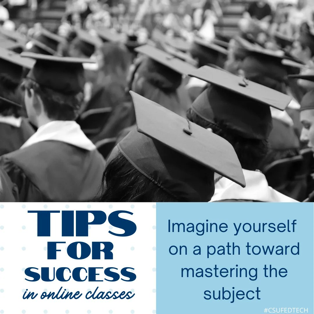 CSUF_EdTech's tweet photo. Follow along as we share some tips for online learning success. Imagine yourself on a path toward mastering the subject. Check the link in the bio to follow along or learn more. #csufedtech #tipsforonlinelearning #onlinelearning https://t.co/7GJOAMyW3Q