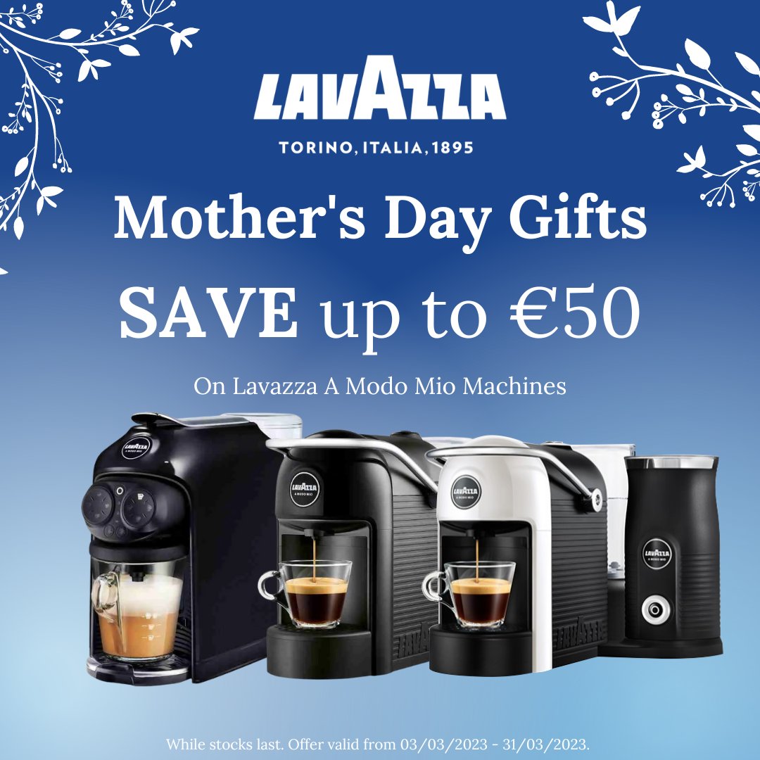 CoffeeClick_Ire's tweet photo. The Lavazza Spring Promotion is here!
.
Don't miss these incredible savings just in time for Mothers day!
.
🛒https://t.co/AJjo8ND01Q
.
#lavazza #irish #offers #coffeemachine #coffee #supportlocal #online #delivery #coffeeathome #reductions #gift #mothersday https://t.co/z8mpvnWxF3