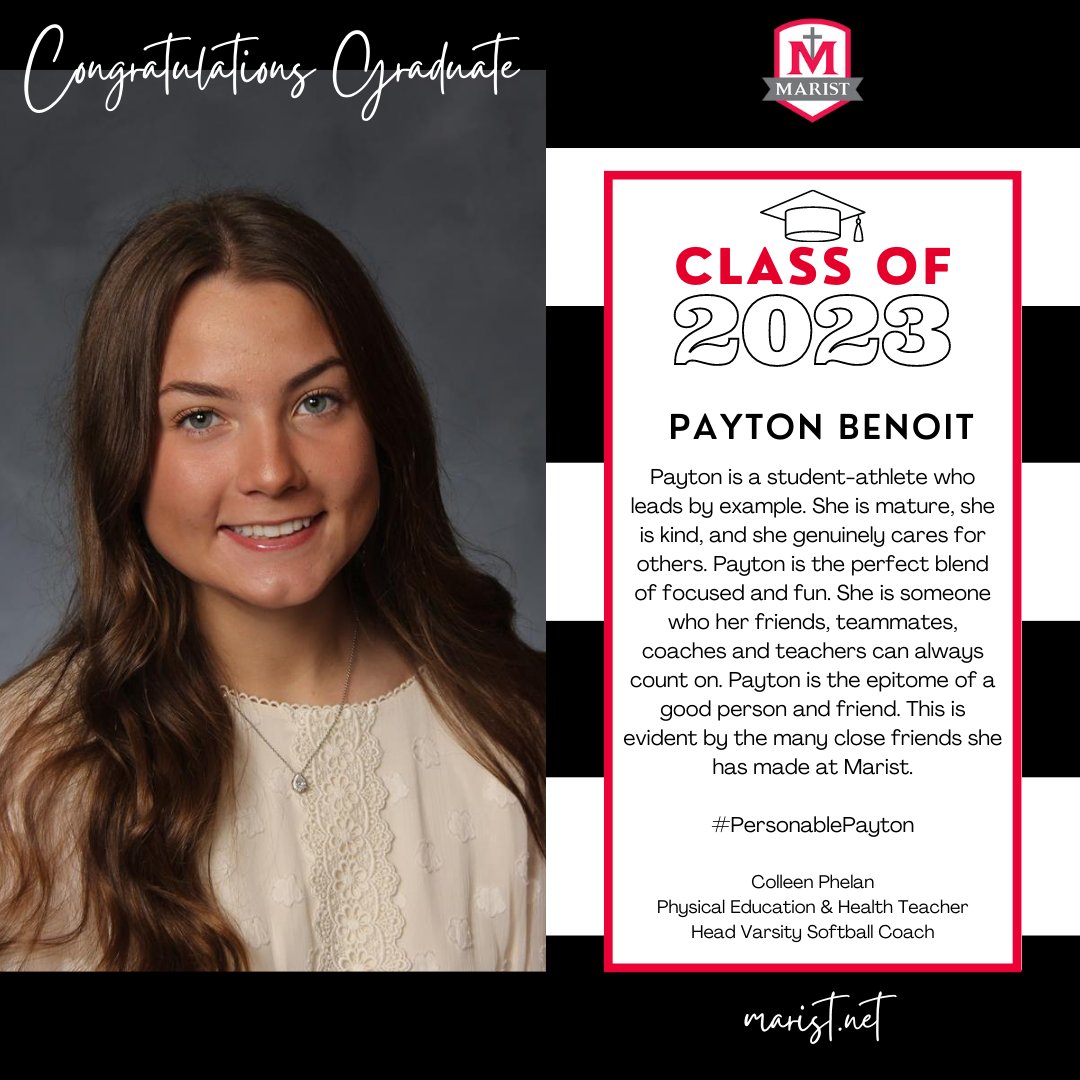 MaristChicago's tweet photo. Starting Friday off with Payton, Franco, Madison, and Sam! #ClassOf2023 #MaristSeniorSpotlight https://t.co/Rx5oY47Ftl