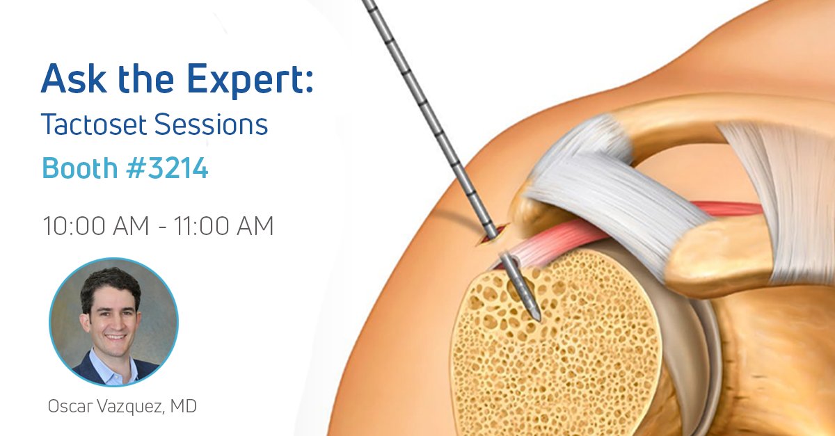 AnikaThera's tweet photo. Last chance! Donโt miss our Ask the Expert session with Dr. Oscar Vasquez TODAY at booth #3214 discussing Tactoset Injectable Bone Substitute! #RestoreActiveLiving #StayActive #AAOS23 https://t.co/i33C36PnK8