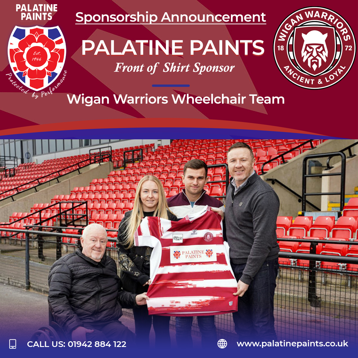 PalatinePaints's tweet photo. 🔥 Big Sponsorship Announcement 🔥

Palatine Paints will be the new front of shirt sponsor for the Wigan Warriors Wheelchair team. 

🤩 Read more about Wigan Warriors Wheelchair team at: https://t.co/e5MkXOFbvh 🤩

#wigan #sports #sponsorship #sport #sponsorships #wiganwarriors https://t.co/OWq32mz3Sb