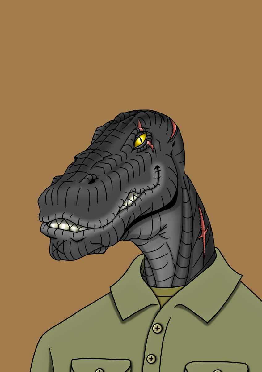 Sneaky_Reptiles's tweet photo. Today's Exhibit: A veteran of many wars, this fierce Sneaky Reptile earned his scars in the two major human conflicts of the past century. Some say that he is getting ready for a third and final one.

#NFT #NFTdrop #nftart #digitalart #veteran #cryptoart #History  #NFTCollection https://t.co/DVbguNfX8C