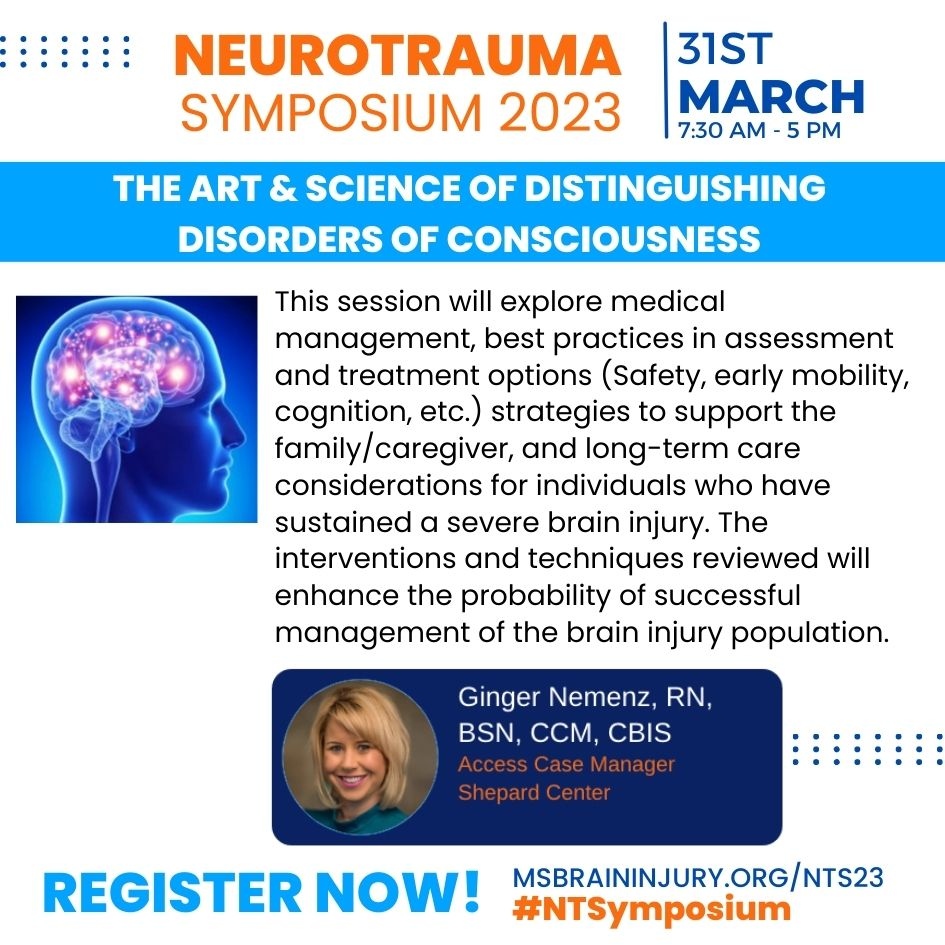 MSBrainInjury's tweet photo. If you are interested in the study of neurotrauma, register today for the NeuroTrauma Symposium 2023 on held at the Westin Jackson on March 31st. CEUs available!⁠
⁠
https://t.co/NU1n5CV62y⁠
#NTSymposium https://t.co/RZD9rUyaSQ