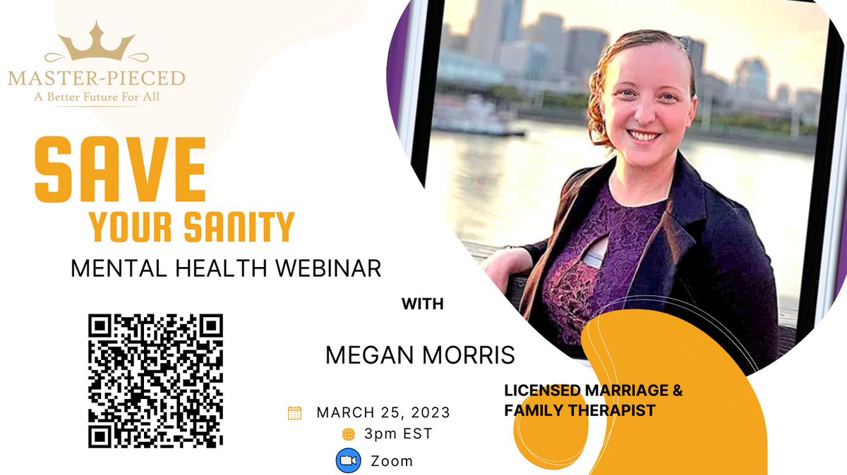 MPieced's tweet image. Register to join us for our upcoming mental health webinar.
#mentalhealth #wellness #sanitycheck