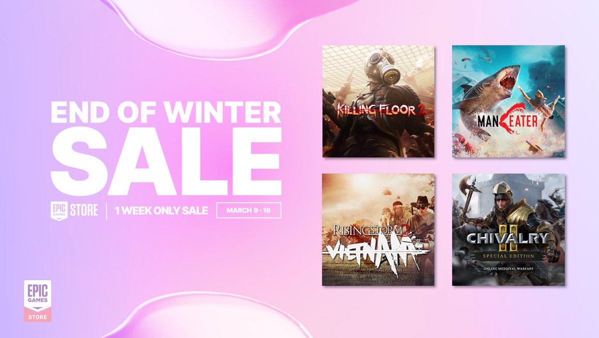 Winter's coming to the end, folks ( well, in some places 🥶🧊 ). 
So how about warming up with some sizzling Epic Games Store Sales, hmm? 

Save big on hit games and add-ons below! 
🍨: ow.ly/zIU750NeM1k