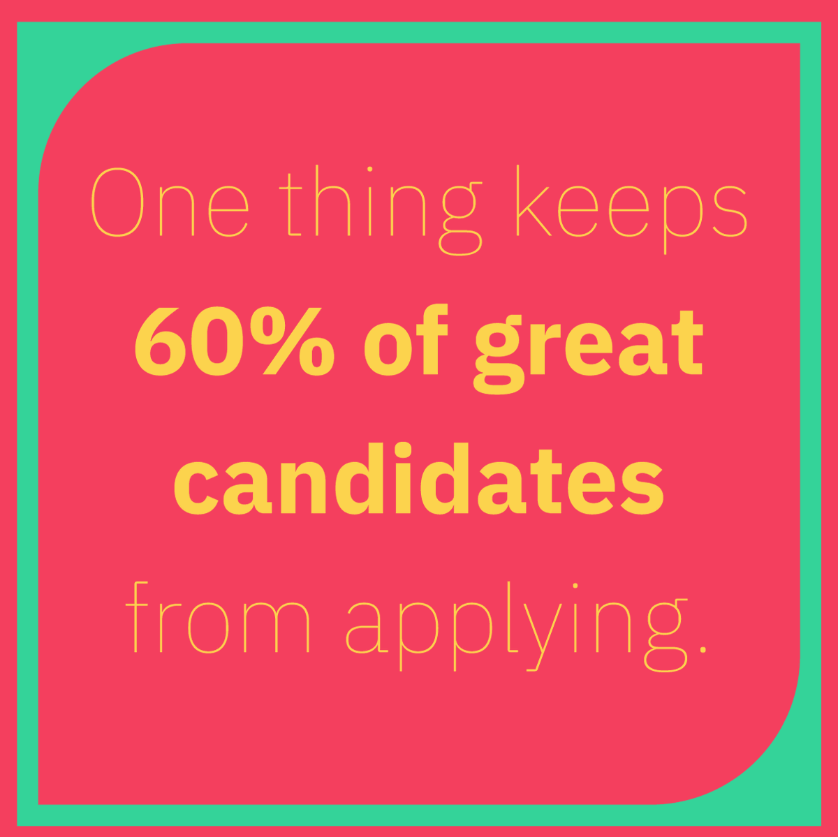 Jobwardcom's tweet photo. 60% of qualified candidates don’t complete their application because of bad, messy, and repetitive hiring processes. Don’t settle - choose Jobward and keep your best talent engaged. https://t.co/ijtxUenRcr