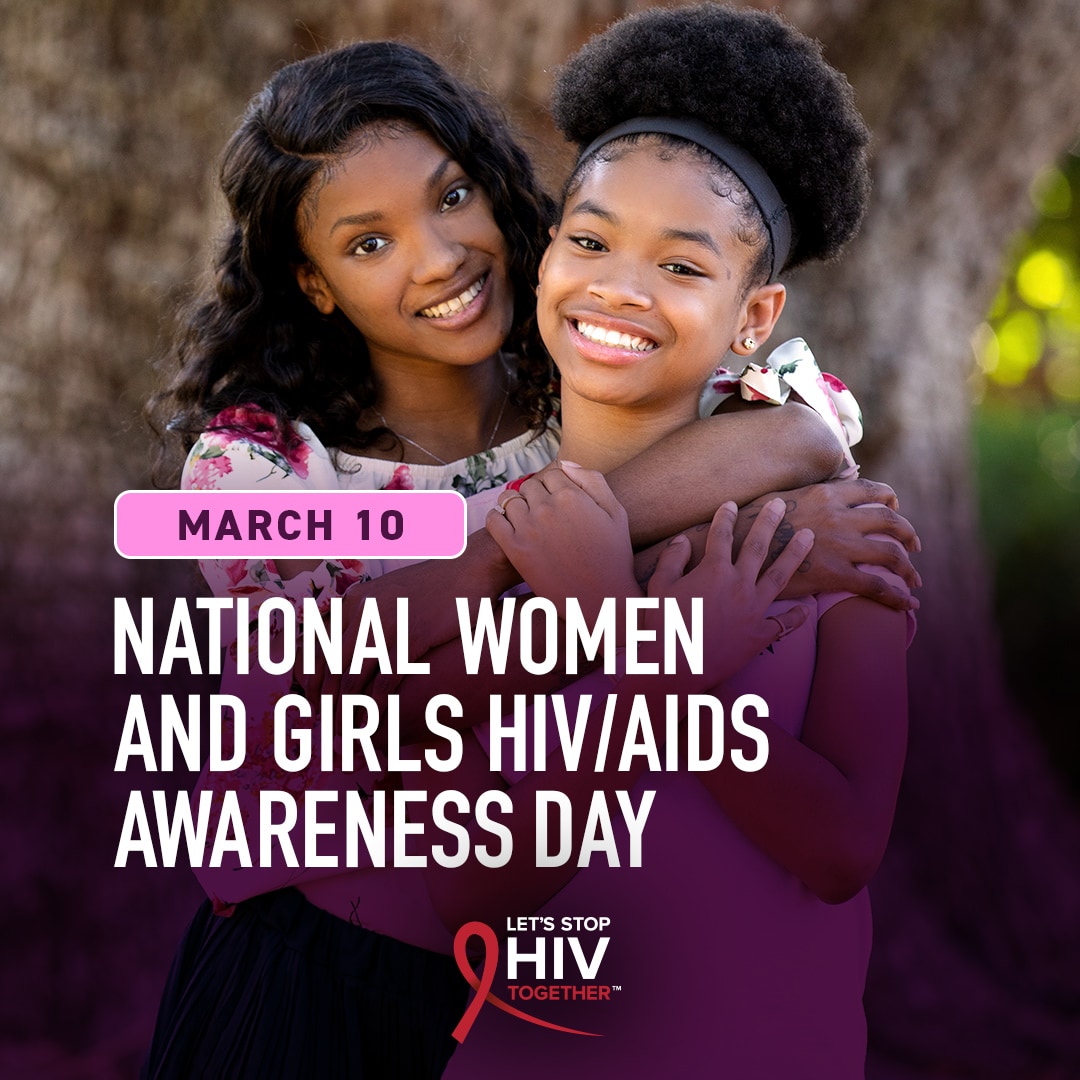 March 10 is National Women and Girls HIV/AIDS Awareness Day, a day to raise awareness about the impact of HIV on women and show support for women and girls with HIV. bit.ly/3K7ibBM #NWGHAAD #StopHIVTogether