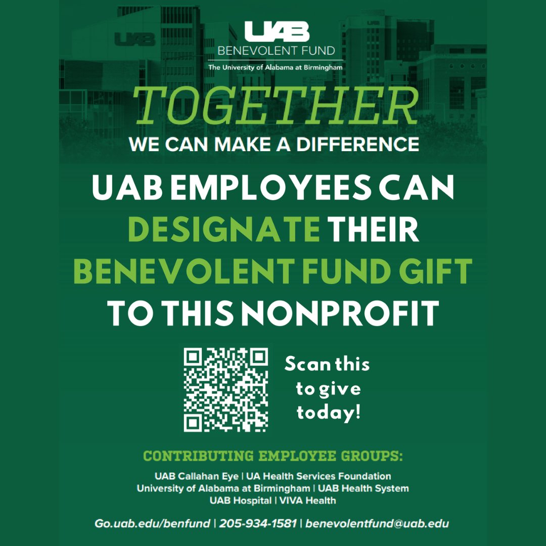 Calling all UAB friends! 

Did you know that Mitchell's Place is one of the designated non-profits for UAB Benevolent Fund giving?
Employees can designate their Benevolent Fund Gift to support Mitchell's Place! Doesn't get much easier than that 😁