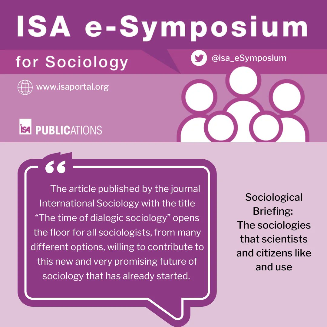This #SociologicalBriefing is a good way to start knowing “The time of dialogic sociology”, an article published in <a href="/IS_sociology/">International Sociology</a> <a href="/DialogicSociety/">The Dialogic Society</a> 
👉 🔗 buff.ly/3ITwEA8