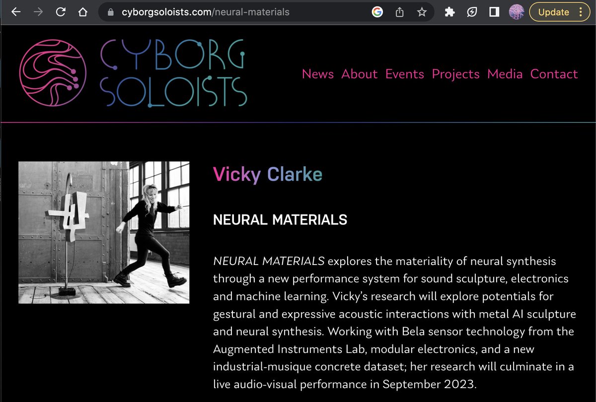 📢 Very pleased to announce 'NEURAL MATERIALS' a new R&D commission for @cyborgsoloists  Working w. @BelaPlatform to develop a gestural performance system for #neuralsynthesis, soundsculpture and modular electronics & a post industrial dataset!  Info:  bit.ly/3JahGEy