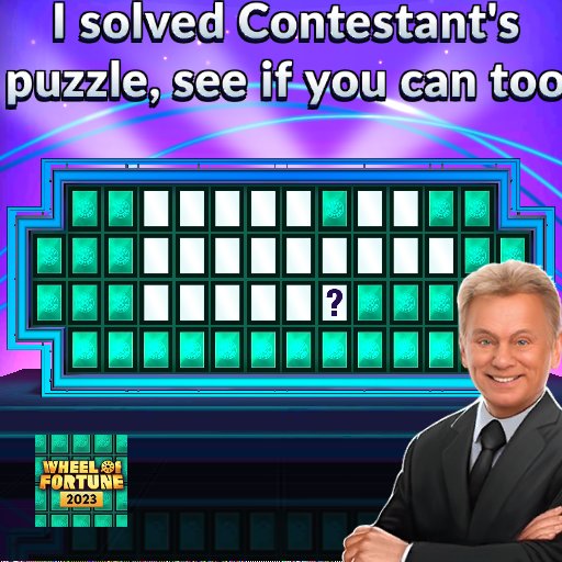 TFGVlogs's tweet photo. Solve the puzzle I made on Wheel of Fortune Free Play!
PUZZLE CODE: 71C9V

https://t.co/14vObAf67V https://t.co/7b8cVJMxgQ