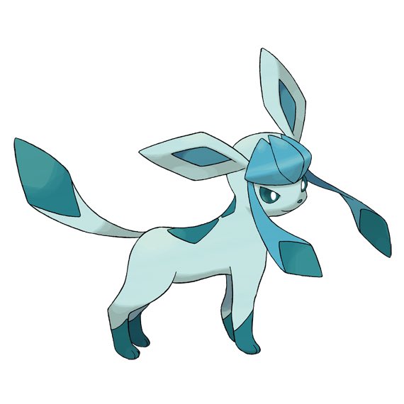 glaceon pokemon (creature) no humans solo full body white background simple background standing  illustration images