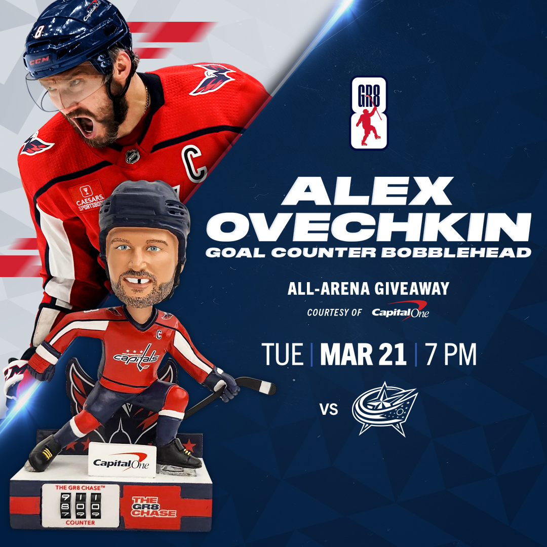 Capitals's tweet photo. This bobblehead is #Gr802-approved!

Get yours on March 21 at Capital One Arena.

🎟⬇️